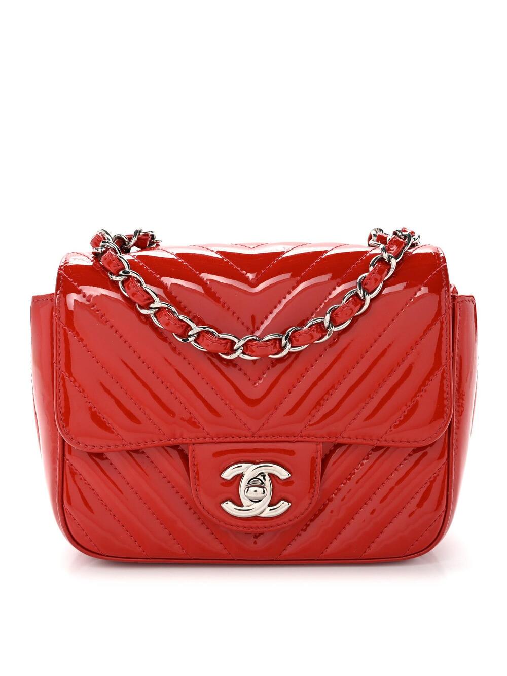 Chanel Patent Chevron Quilted Mini #337485C27B
